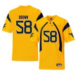 Men's West Virginia Mountaineers NCAA #58 Joe Brown Yellow Authentic Nike Throwback Stitched College Football Jersey SC15L85DR